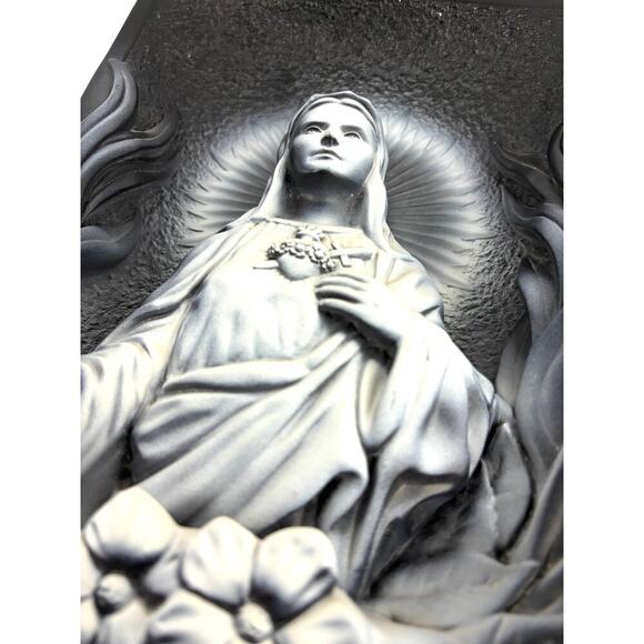 Vintage Sacred Heart Mary Chalkware By Creative Arts Inc USA 1960s Religious - Picture 16 of 16